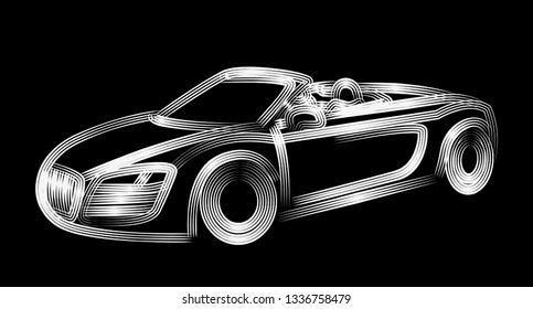 Car icon vector line art design. Vector illustration.