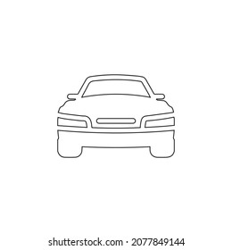 Car icon vector. Line drawing symbol. Logo illustration.