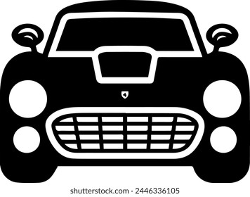 Car icon vector line illustration 