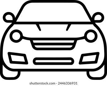 Ilustración de línea de Vector de icono de coche 