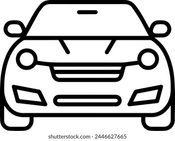 Car icon vector line illustration