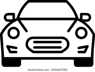 Car icon vector line illustration