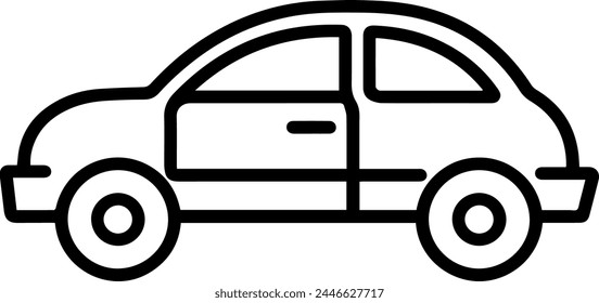 Car icon vector line illustration