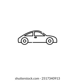 Car Icon Vector. Lineal or Linear art.