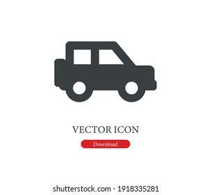 Vector de icono del coche. Signo de estilo lineal para concepto móvil y diseño web. Ilustración del símbolo del coche. Gráficos vectoriales de píxeles - Vector