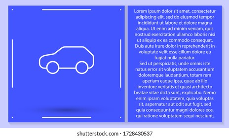 Autosymbol-Vektor. Lorem Ipsum Illustration Design
