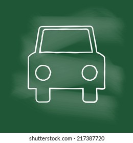 car icon vector on blackboard