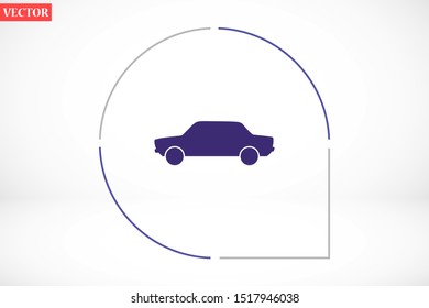 Car icon vector on gray background. Cars vector graphic illustration.passenger car with round headlights vector icon isolated on white background. Car flat design.