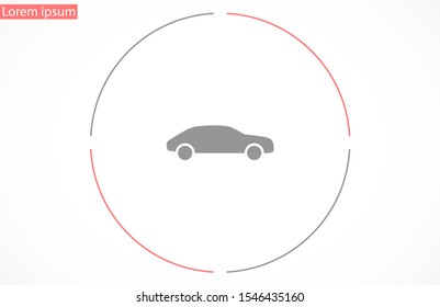 Car icon vector on gray background. Car headlights vector icon isolated on white background.