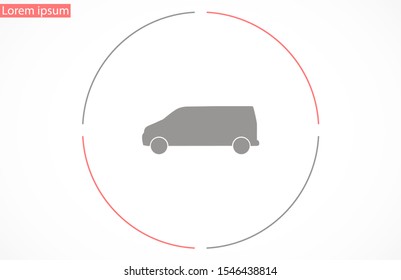 Car icon vector on gray background.