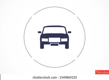 Car icon vector on gray background. Cars vector graphic illustration.passenger car with round headlights vector icon isolated on white background. Car flat design.