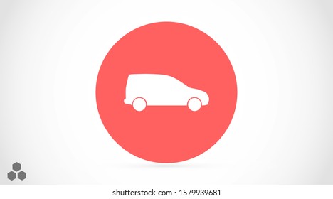 Car icon vector on gray background. Cars vector graphic illustration.passenger car with round headlights vector icon isolated on white background. Car flat design.