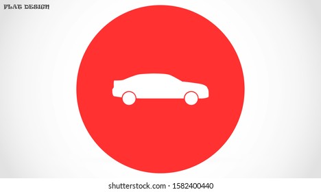Car icon vector on gray background. Cars vector graphic illustration. Car flat design.