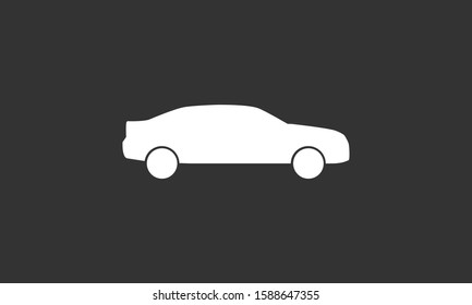Car icon vector on gray background. Cars vector graphic illustration.passenger car with round headlights vector icon isolated on white background. Car flat design.
