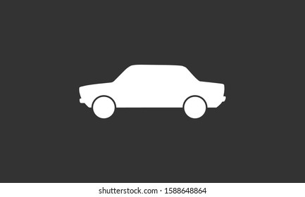 Car icon vector on gray background. Cars vector graphic illustration.passenger car vector icon isolated on white background. Car flat design.