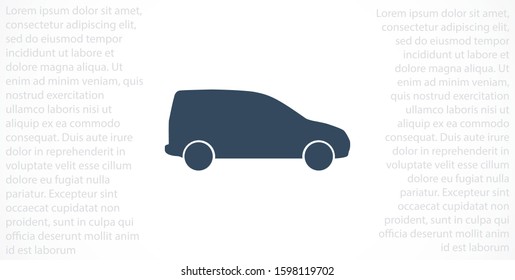 Car icon vector on gray background. Cars vector graphic illustration.passenger car with round headlights vector icon isolated on white background. Car flat design.