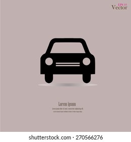 Car icon.car icon vector on gray background. Vector illustration.