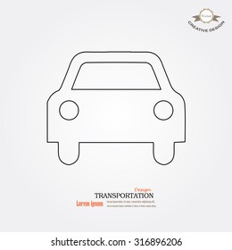 Car icon.car icon vector on gray background. Vector illustration.                    