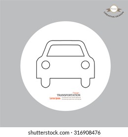 Car icon.car icon vector on gray background. Vector illustration. 