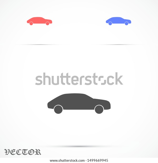 Car icon vector on gray\
background. Car vector graphic illustration.passenger car with\
round Car headlights vector icon isolated on white background.\
