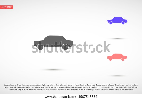 Car icon\
vector on gray background. Cars vector graphic\
illustration.passenger car with round headlights vector icon\
isolated on white background. Car flat\
design.