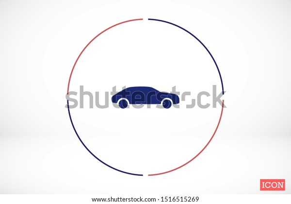 Car icon vector on gray\
background. Car vector graphic illustration.passenger car with\
round Car headlights vector icon isolated on white\
background.