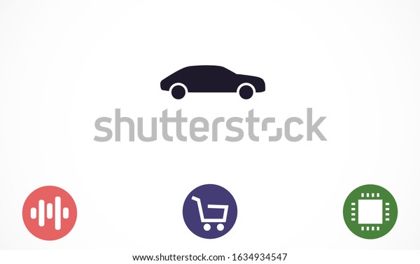 Car icon vector on gray
background. Car vector graphic illustration.passenger car with
round Car headlights vector icon isolated on white
background.