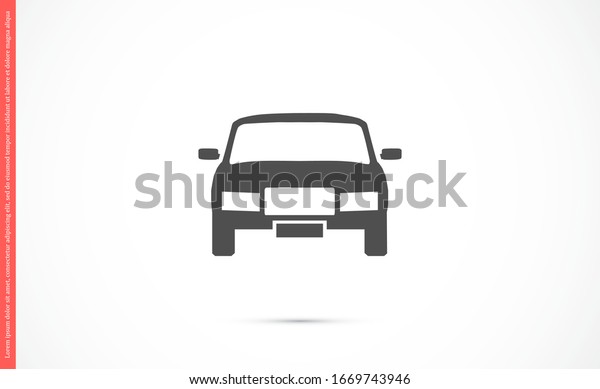Car icon\
vector on gray background. Cars vector graphic\
illustration.passenger car with round headlights vector icon\
isolated on white background. Car flat\
design.
