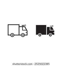 Vector del icono del coche en el fondo blanco
