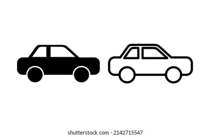 Car Icon Vector. Car Sign And Symbol. Small Sedan