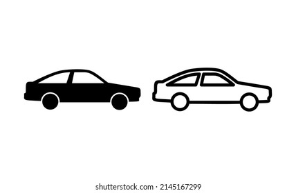 Car Icon Vector. Car Sign And Symbol. Small Sedan