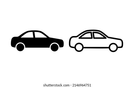 Car Icon Vector. Car Sign And Symbol. Small Sedan