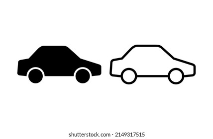 Car Icon Vector. Car Sign And Symbol. Small Sedan