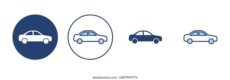 Vector de icono del coche. símbolo y signo del coche. pequeño sedán