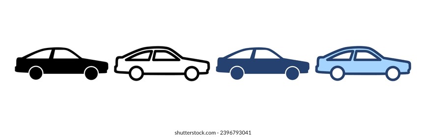 Car icon vector. car sign and symbol. small sedan