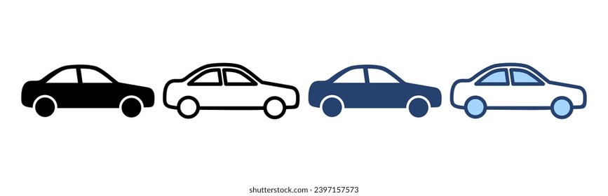 Car icon vector. car sign and symbol. small sedan