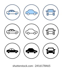 Car icon vector. car sign and symbol. small sedan