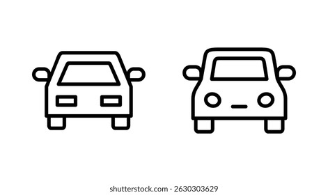 Vetor de ícone de carro. sinal de carro e símbolo. sedan pequeno