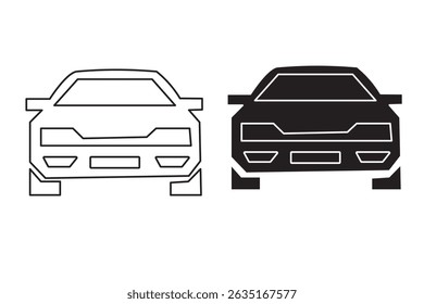 Car icon vector. car sign and symbol. small sedan
