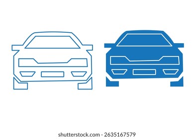 Vektorsymbol des Autos. Autozeichen und -symbol. kleine Limousine