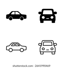 Car icon vector. car sign and symbol. small sedan