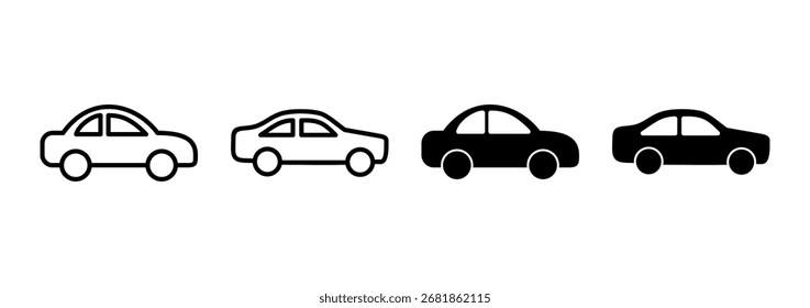 Vector del icono del coche. señal y símbolo del coche. sedán Pequeño