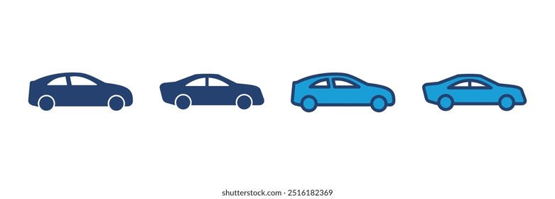 Vetor de ícone de carro. ícone de vetor de carro. sedan pequeno