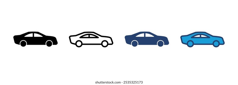 Icono del coche. icono del Vector del coche. Vector Pequeño sedan