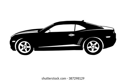 Car icon. Vector icon sport car. Icon black muscle car isolated.