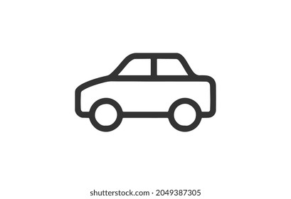 símbolo del vector de icono del coche sobre fondo blanco.