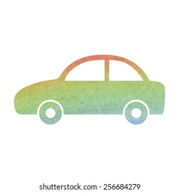 Car icon. Vector. Watercolor effect