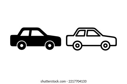 Car icon vector for web and mobile app. car sign and symbol. small sedan