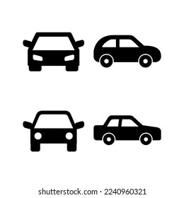 Vector de iconos de auto para aplicaciones web y móviles. símbolo y signo del coche. pequeño sedán