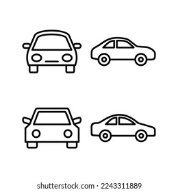 Car icon vector for web and mobile app. car sign and symbol. small sedan